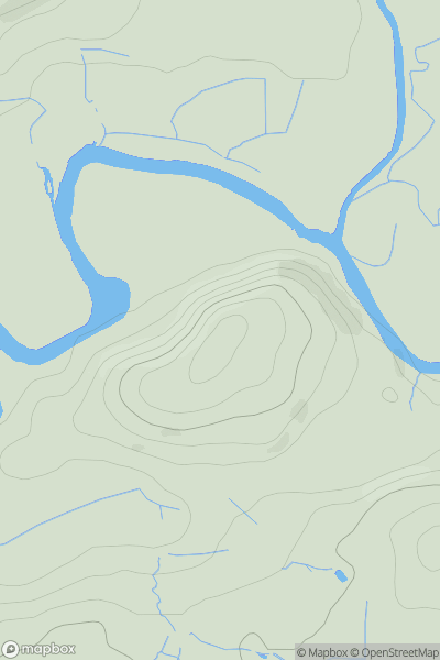 Thumbnail image for Bryn-Towy [Carmarthen to Vale of Neath] [SN428202] showing contour plot for surrounding peak